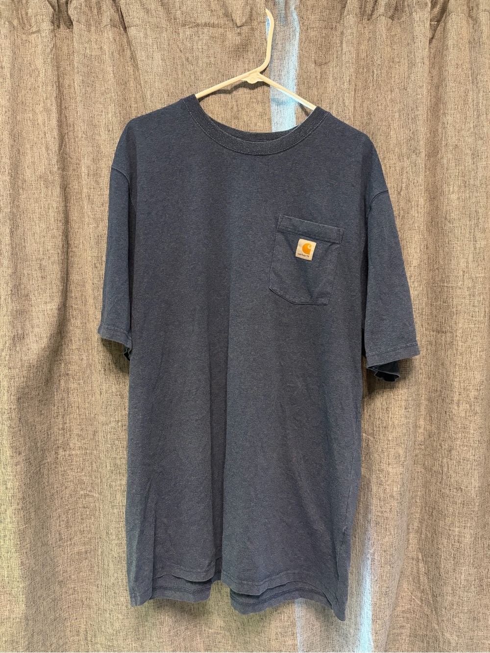 Carhartt Short Sleeve Pocket Tee in Dark Navy with Logo Patch
